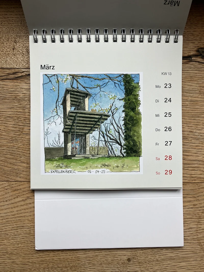 DAS LETZTE MAL IN DIESER ART: Wochenkalender von Bettina Klinkig - Aschaffenburger Skizzen 2026 - Urban Sketching