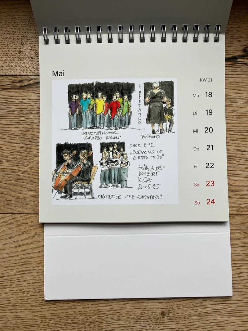 DAS LETZTE MAL IN DIESER ART: Wochenkalender von Bettina Klinkig - Aschaffenburger Skizzen 2026 - Urban Sketching