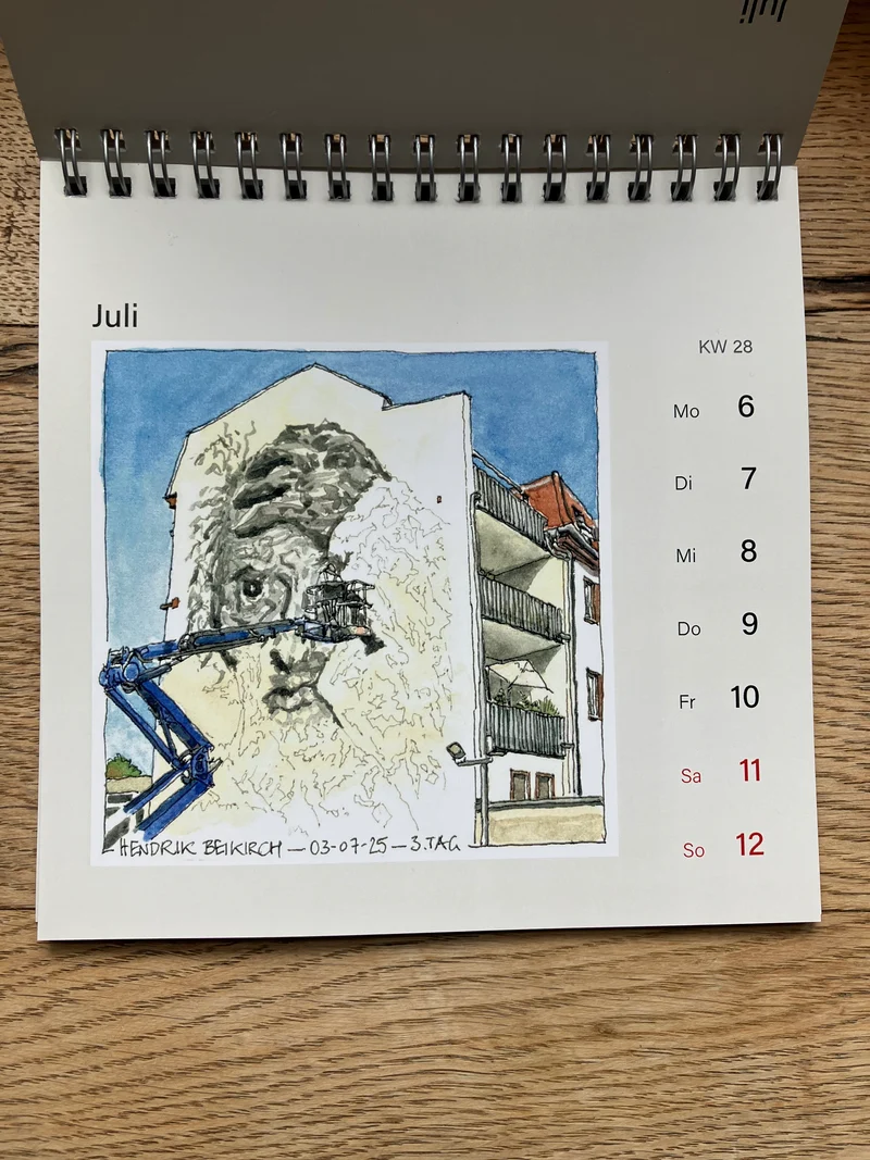 DAS LETZTE MAL IN DIESER ART: Wochenkalender von Bettina Klinkig - Aschaffenburger Skizzen 2026 - Urban Sketching
