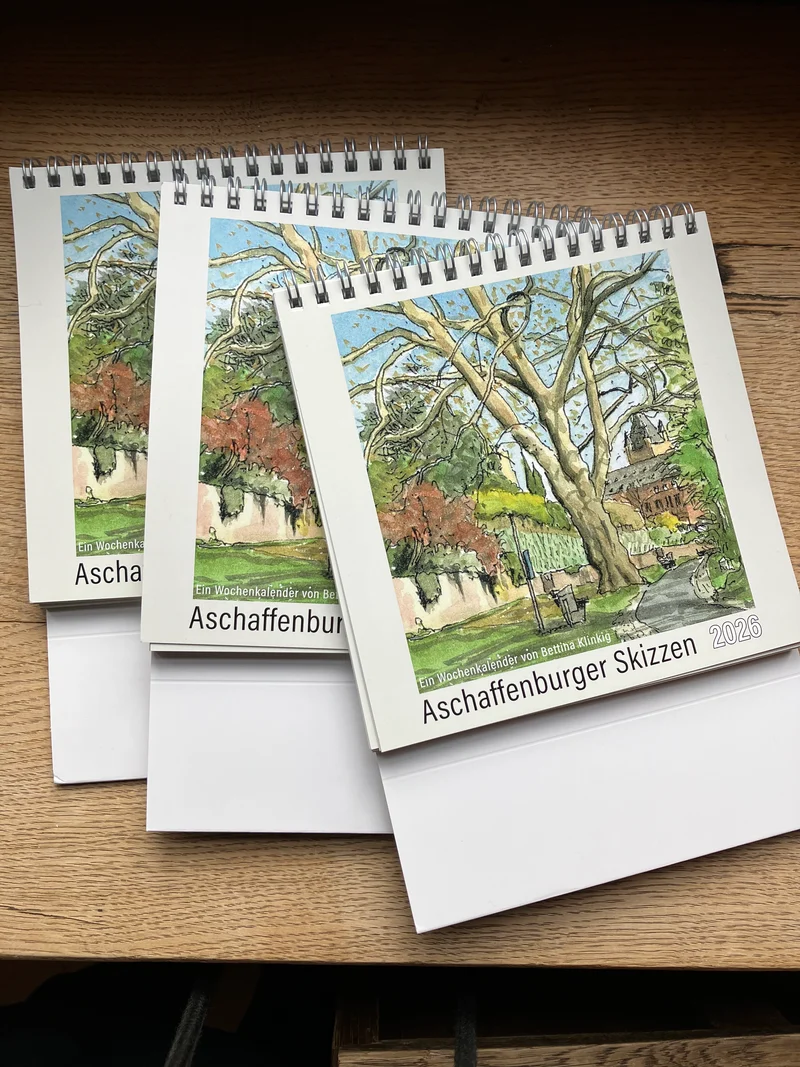 DAS LETZTE MAL IN DIESER ART: Wochenkalender von Bettina Klinkig - Aschaffenburger Skizzen 2026 - Urban Sketching