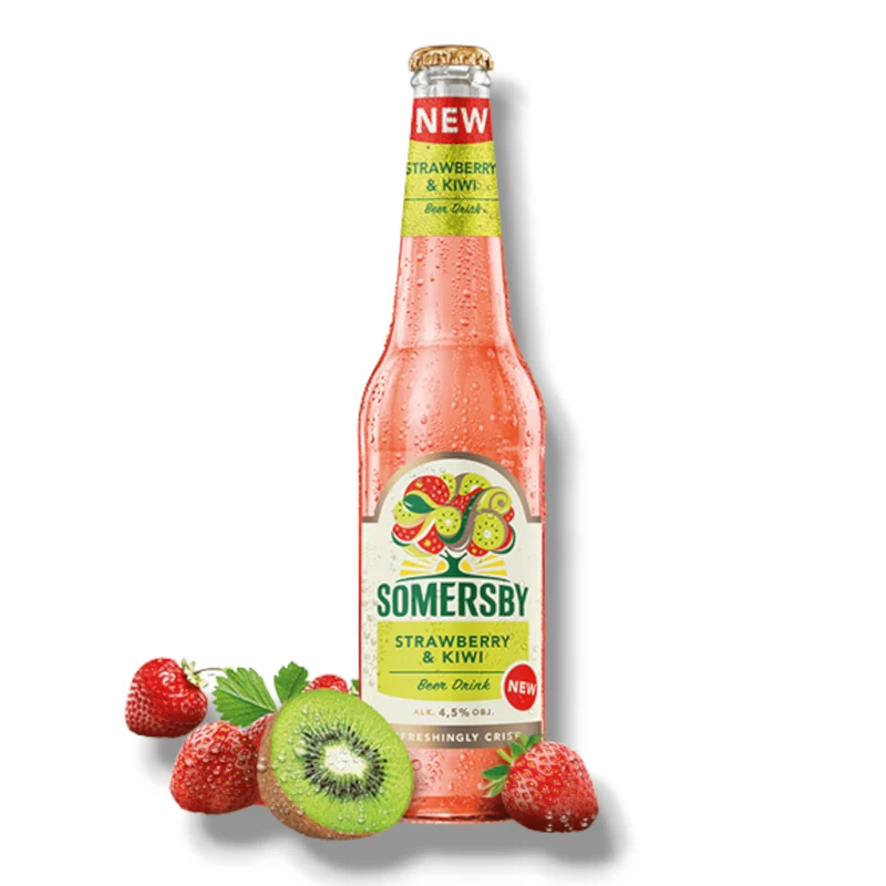 Somersby Strawberry Kiwi Beer 0,4 l – Fruchtiges Bier mit Erdbeer-Kiwi-Aroma