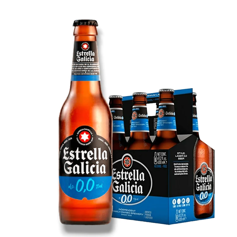 Estrella Galicia 0,0% Vol. - Spanisches Lagerbier alkoholfrei