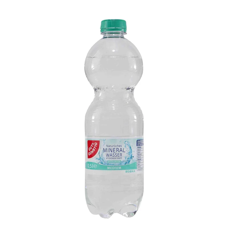 Gut & Günstig Mineralwasser -Medium- (9 x 0,5L) EINWEG