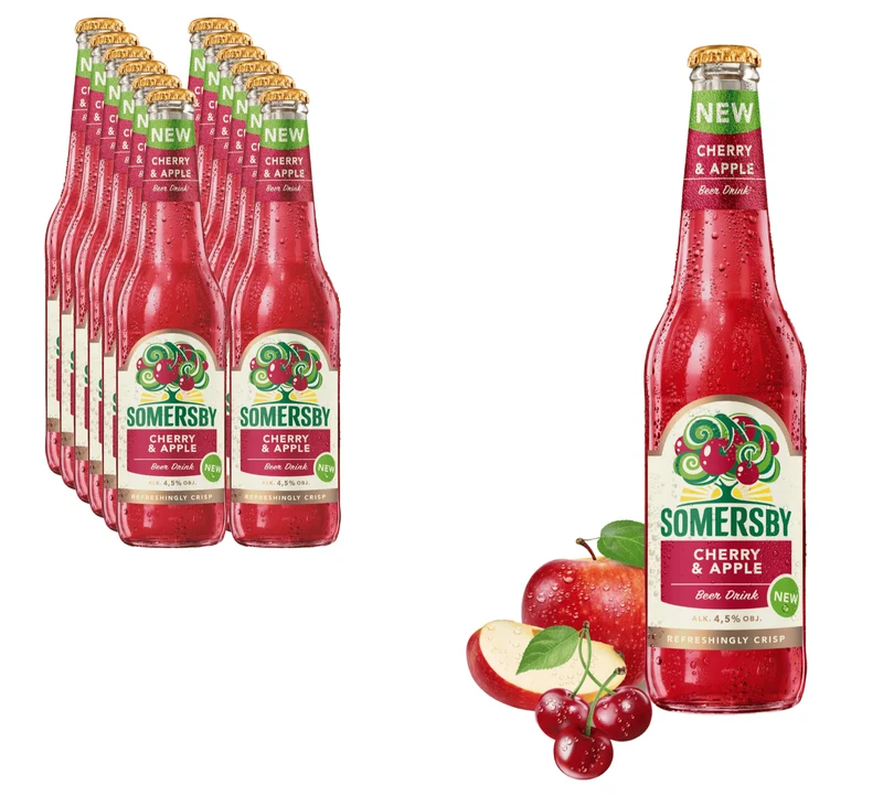 Somersby Cherry & Apple Beer 0,4l mit 4,5% Vol.- Biermischgetränk mit Kirsche & Apfel