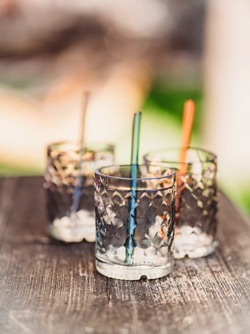 Glas aus der Weinflasche mit Struktur - einzigartig ✨wunderschön