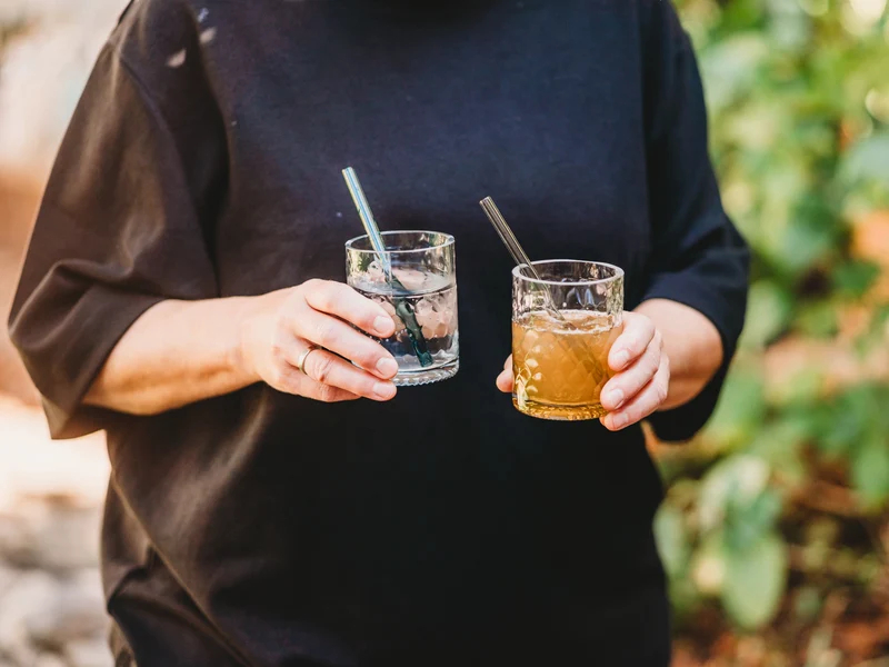 Glas aus der Weinflasche mit Struktur - einzigartig ✨wunderschön