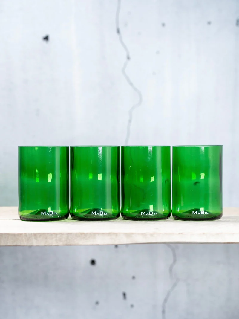 Trink Glas Weinflasche - Cheers, auf die Nachhaltigkeit - aus der 1l Weinflasche