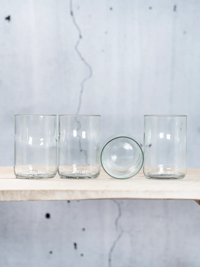 Trink Glas Weinflasche - Cheers, auf die Nachhaltigkeit - aus der 1l Weinflasche