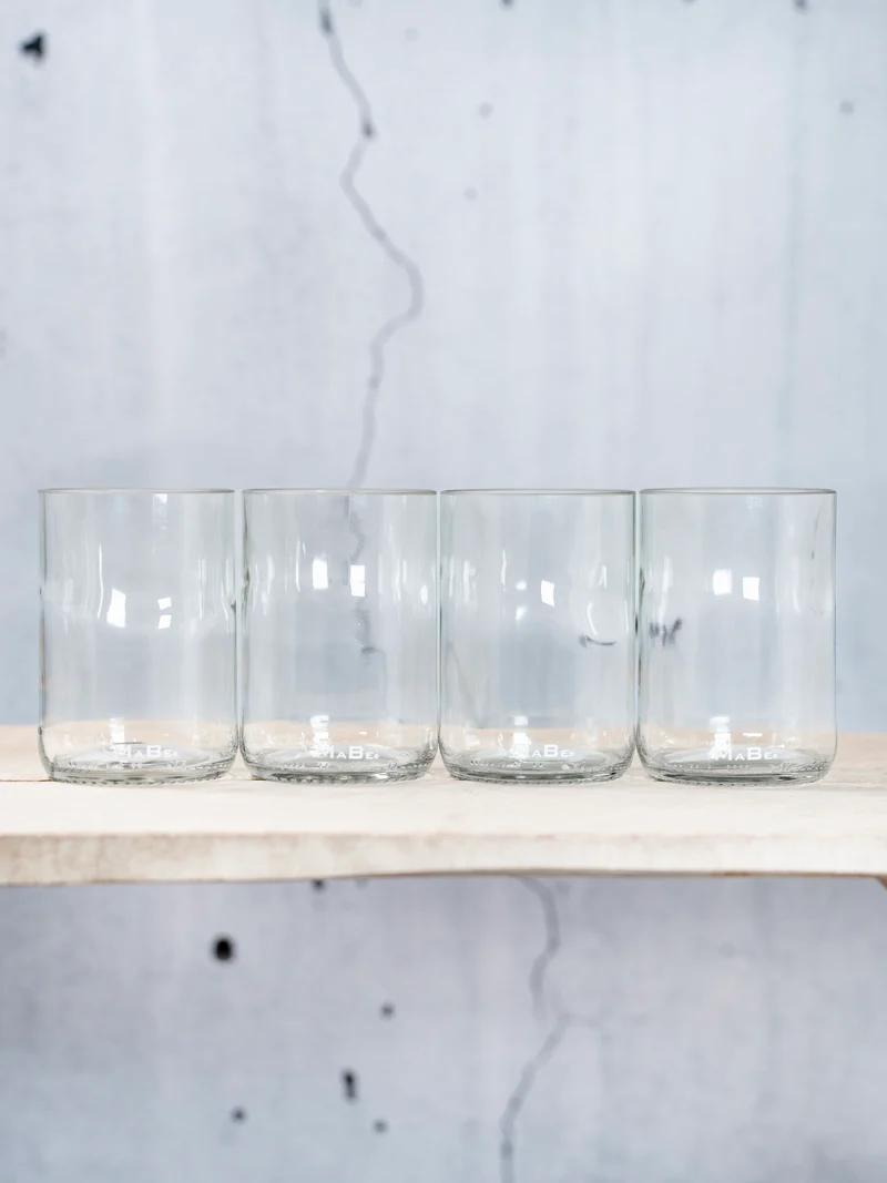 Trink Glas Weinflasche - Cheers, auf die Nachhaltigkeit - aus der 1l Weinflasche
