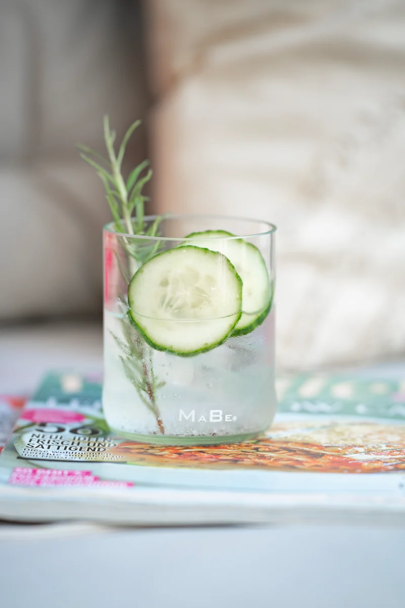 Trink Glas 250ml - Upcycling aus der dt. Weinflasche - witzig & ecofriendly