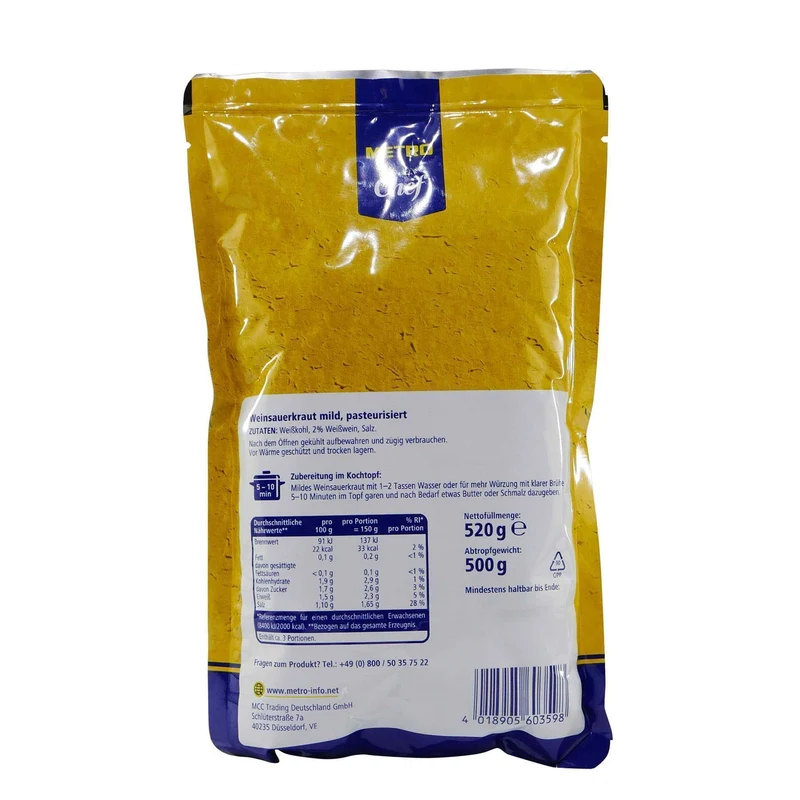 M.C. Mildes Weinsauerkraut (20 x 0,52KG)