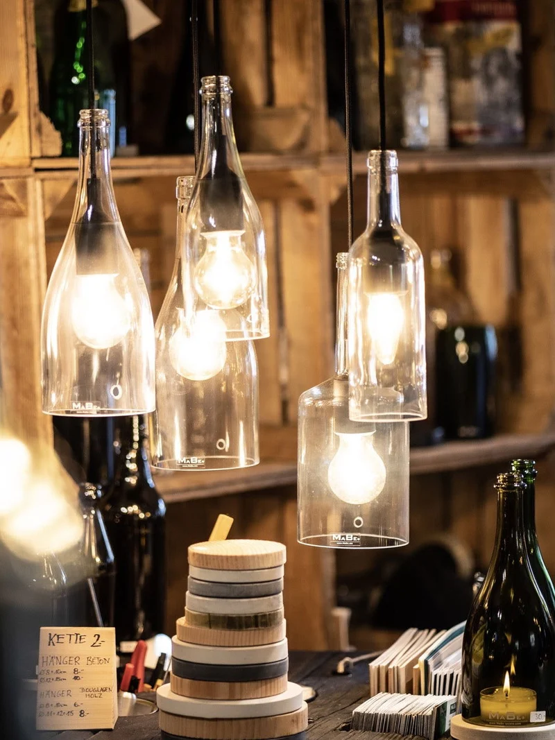 Pendelleuchte - KLASSIK - aus der 3 l Weinbrand Flasche