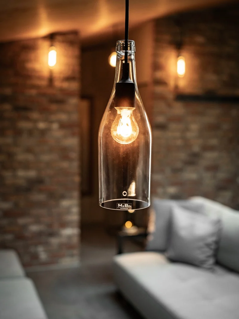 Pendelleuchte - KLASSIK - aus der 3 l Weinbrand Flasche