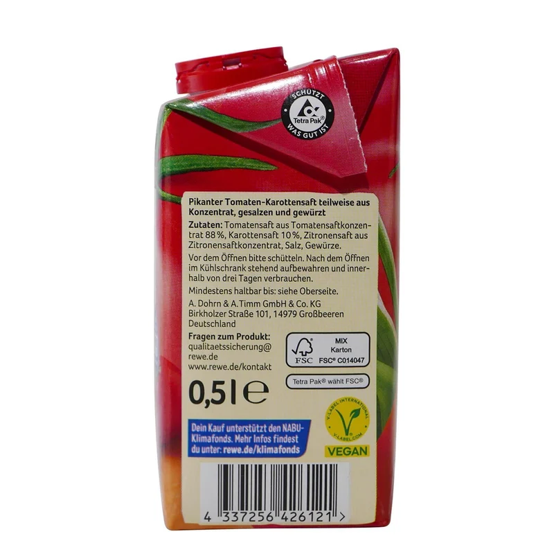 Beste Wahl Scharfe Tomate Saft (8 x 0,5L)