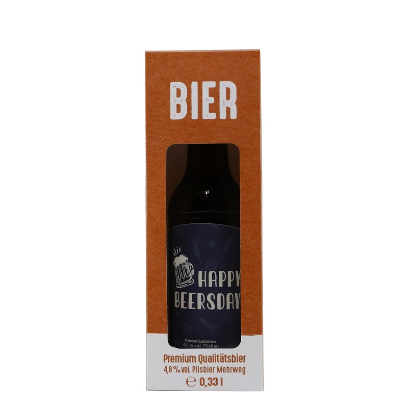 Geschenkverpackung "Happy Beersday" EINWEG