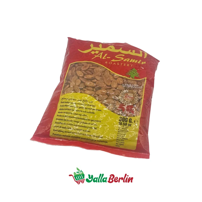 AL SAMEER RÖSTEREI ROTE GERÖSTETE UND GESALZENE WASSERMELONENKERNE 300 gr