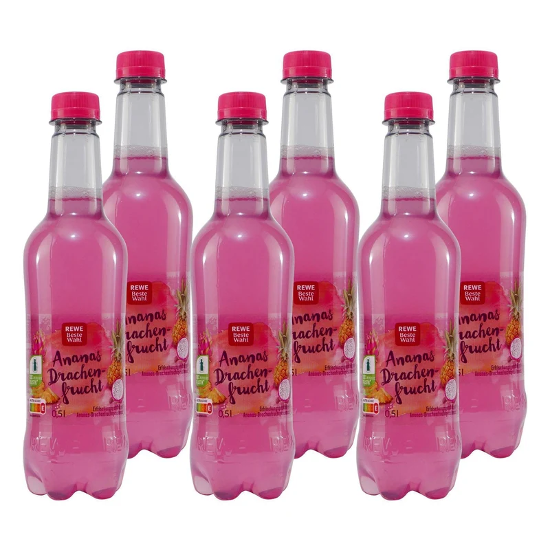 Beste Wahl Ananas-Drachenfrucht Getränk (6 x 0,5L) EINWEG