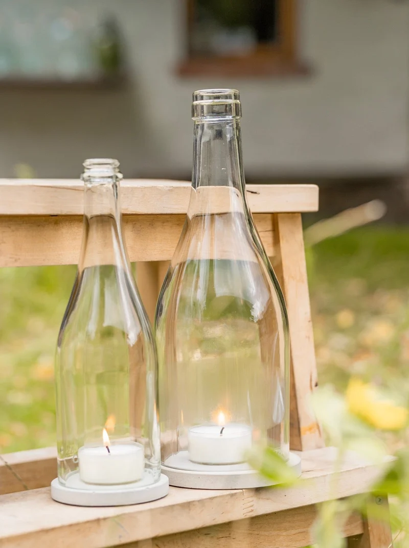 Windlicht - Klassik - puristisch aus der Big Bottle Weinbrand
