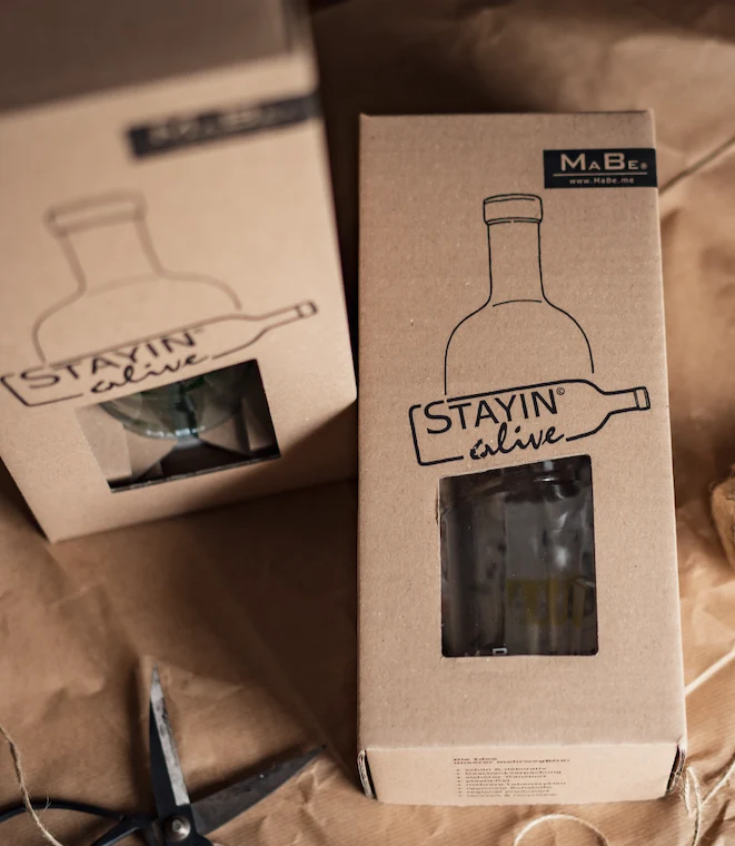 Windlicht - Klassik - puristisch aus der Big Bottle Weinbrand