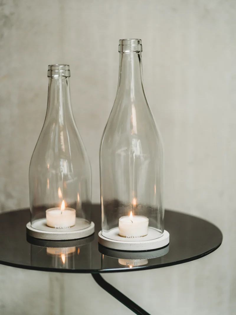 Windlicht - Klassik - puristisch aus der Big Bottle Weinbrand