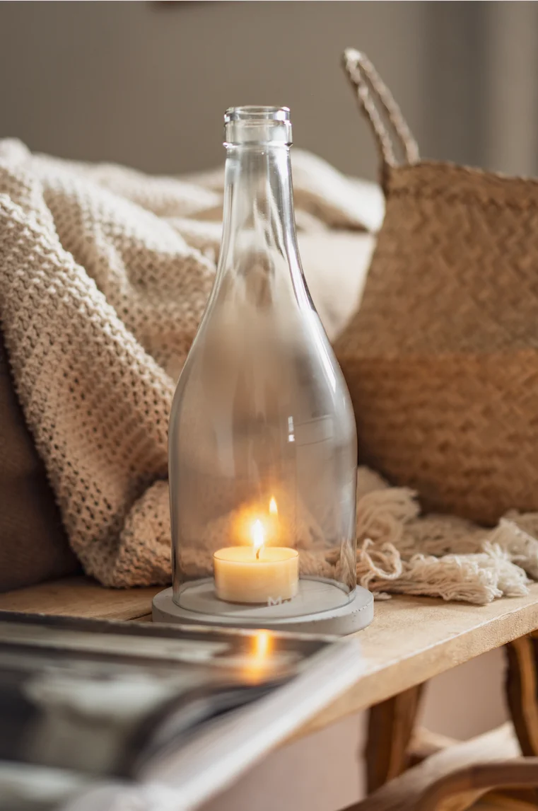 Windlicht - Klassik - puristisch aus der Big Bottle Weinbrand