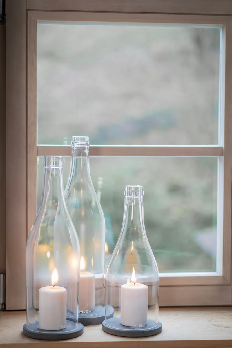 Windlicht - Klassik - puristisch aus der Big Bottle Weinbrand
