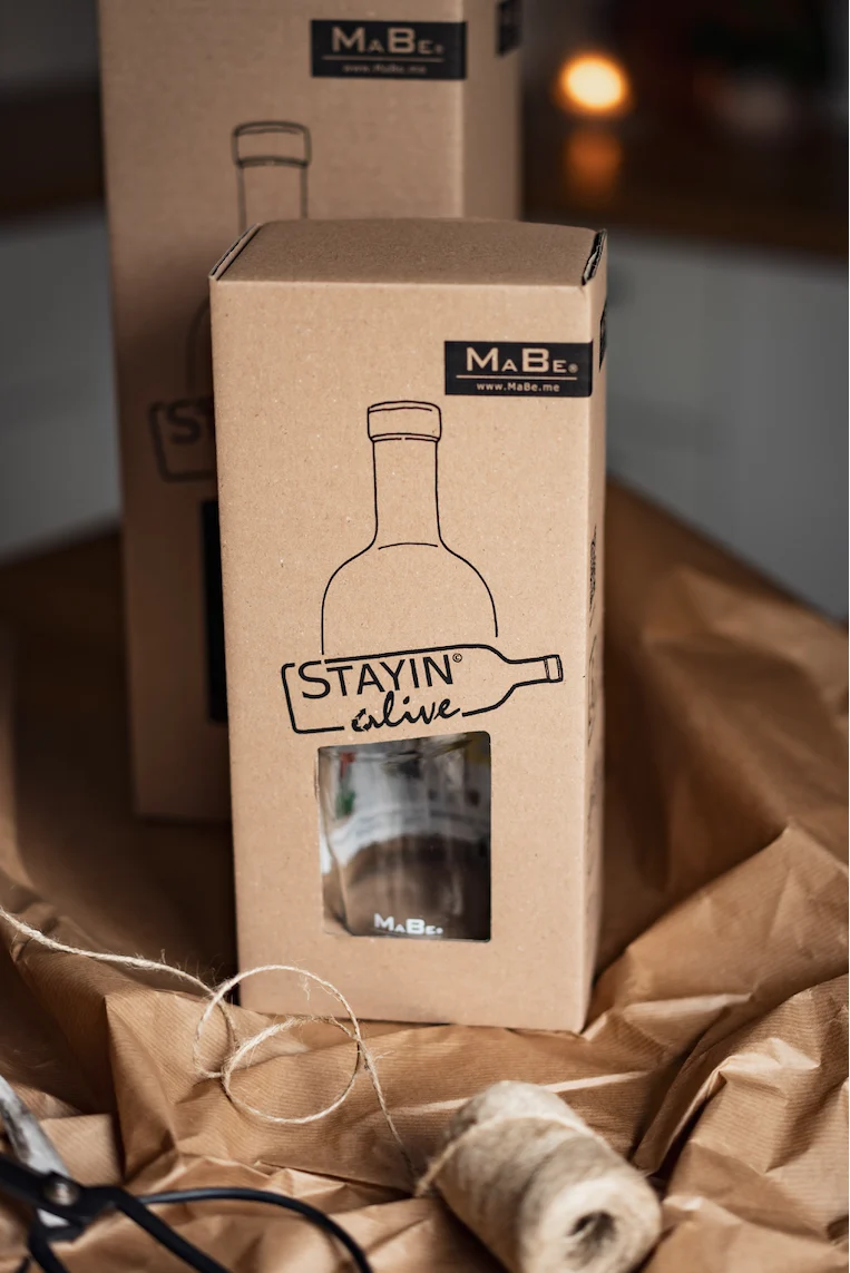 Windlicht - Klassik - puristisch aus der Big Bottle Weinbrand