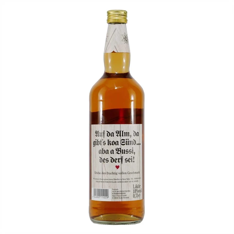 Mackenstedter Almbussi Likör mit Geschenk-Holzkiste