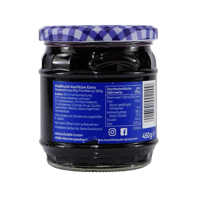 Mühlhäuser Waldfrucht Konfitüre (8 x 0,45 Kg)