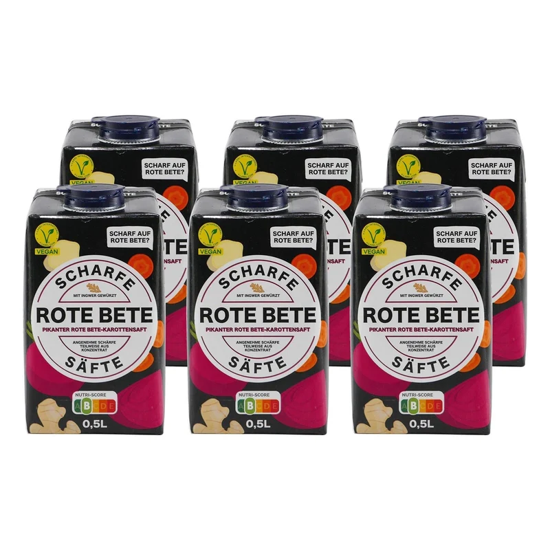Scharfe Säfte Rote Bete mit Ingwer (12 x 0,5L)