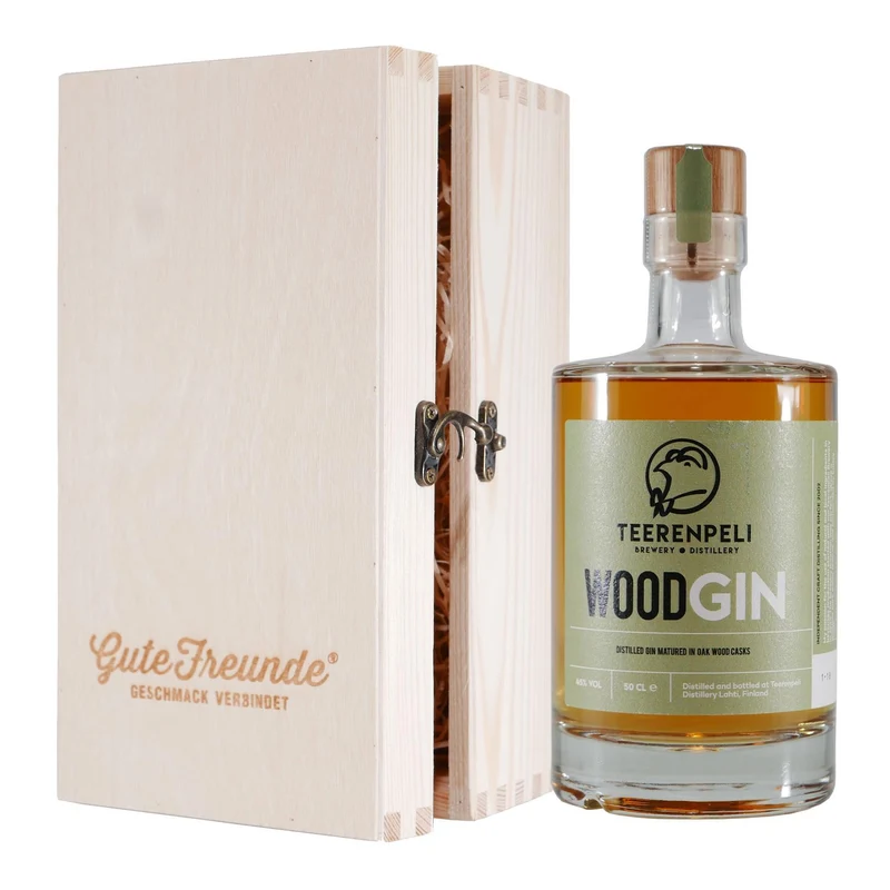 Teerenpeli Wood Gin mit Geschenk-Holzkiste
