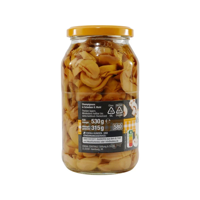 Edeka Champignons Scheiben II. Wahl (6 x 530g)
