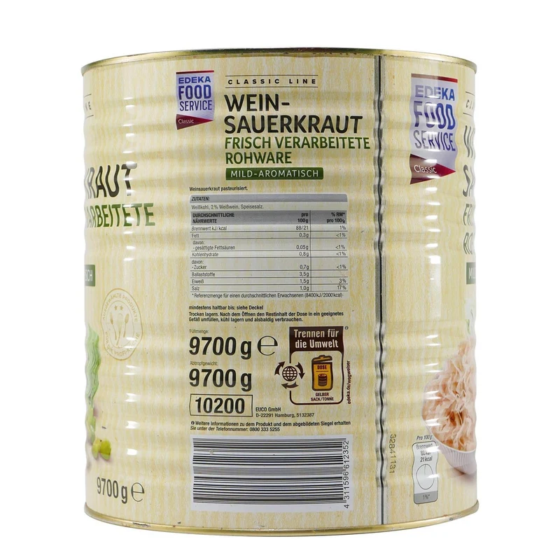 Classic Line Wein-Sauerkraut Mild-Aromatisch 9,7KG