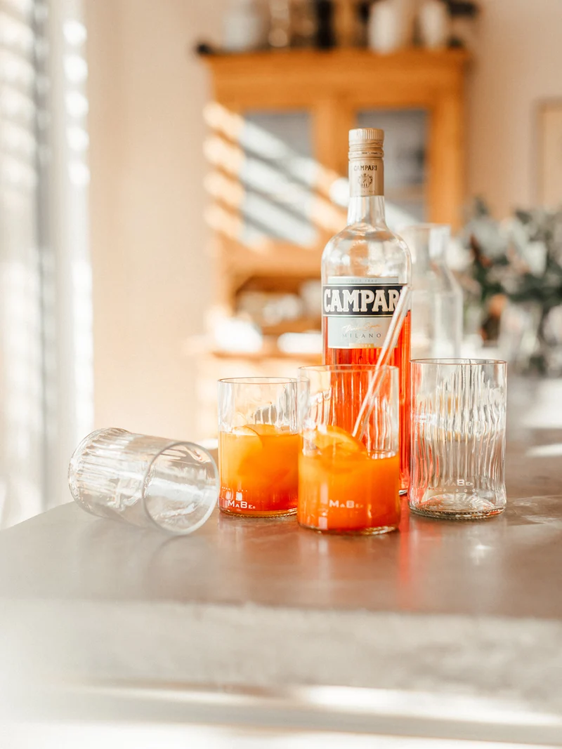 Glas 🔆 Upcycling aus der leeren Campari Flasche - der Hit