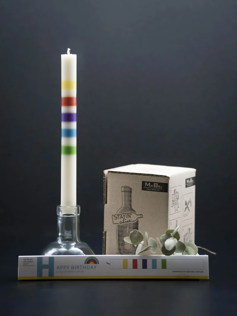 Happy Birthday Kerze (notthegirl) mit upcycling Kerzenständer - Traum Duo