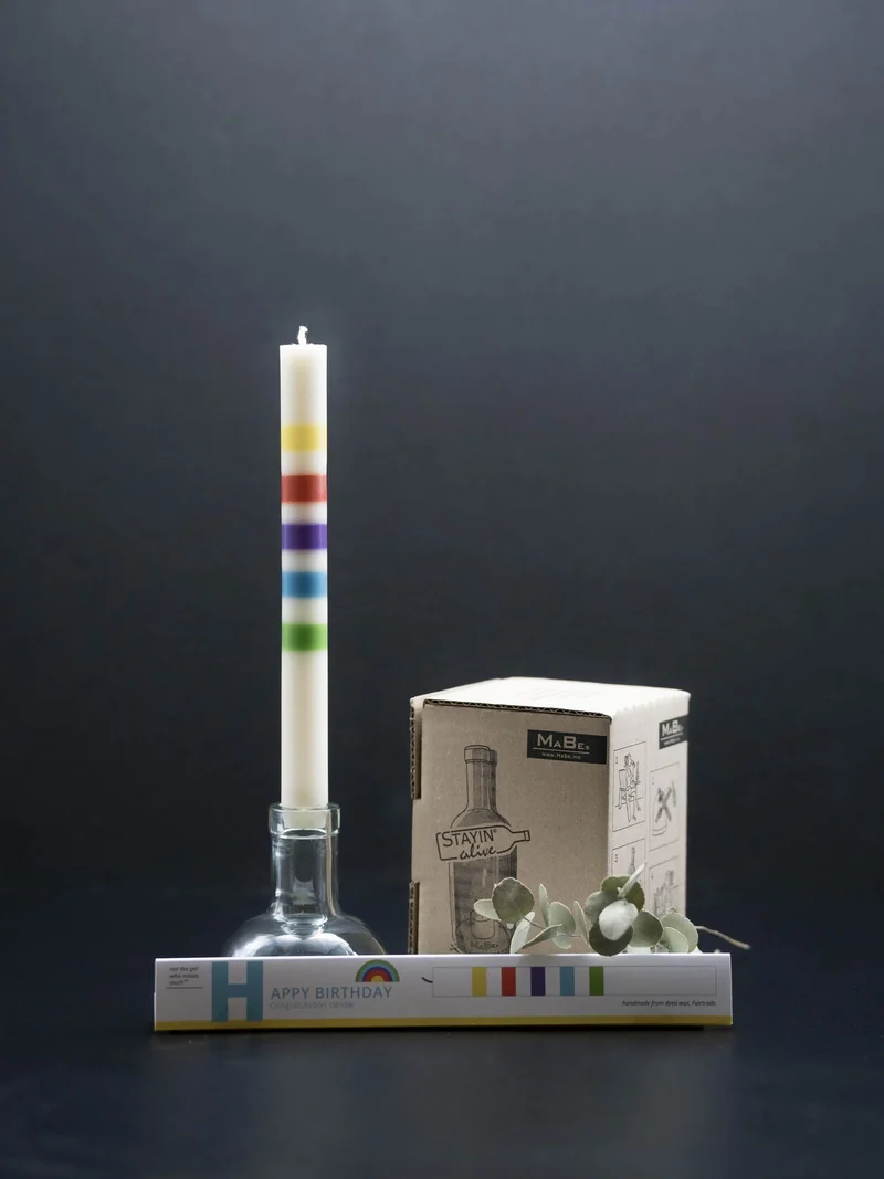 Happy Birthday Kerze (notthegirl) mit upcycling Kerzenständer - Traum Duo