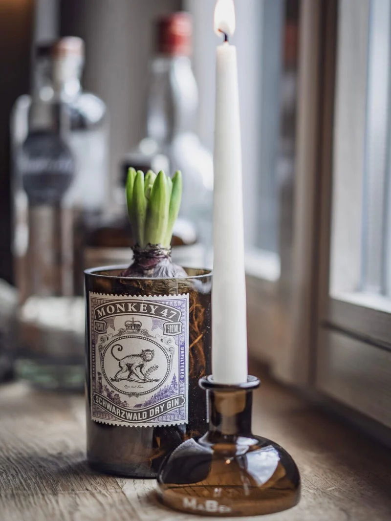 Gin Set 🐵 Vase und Kerzenständer - witzig & wunderbar - ein tolles Geschenk