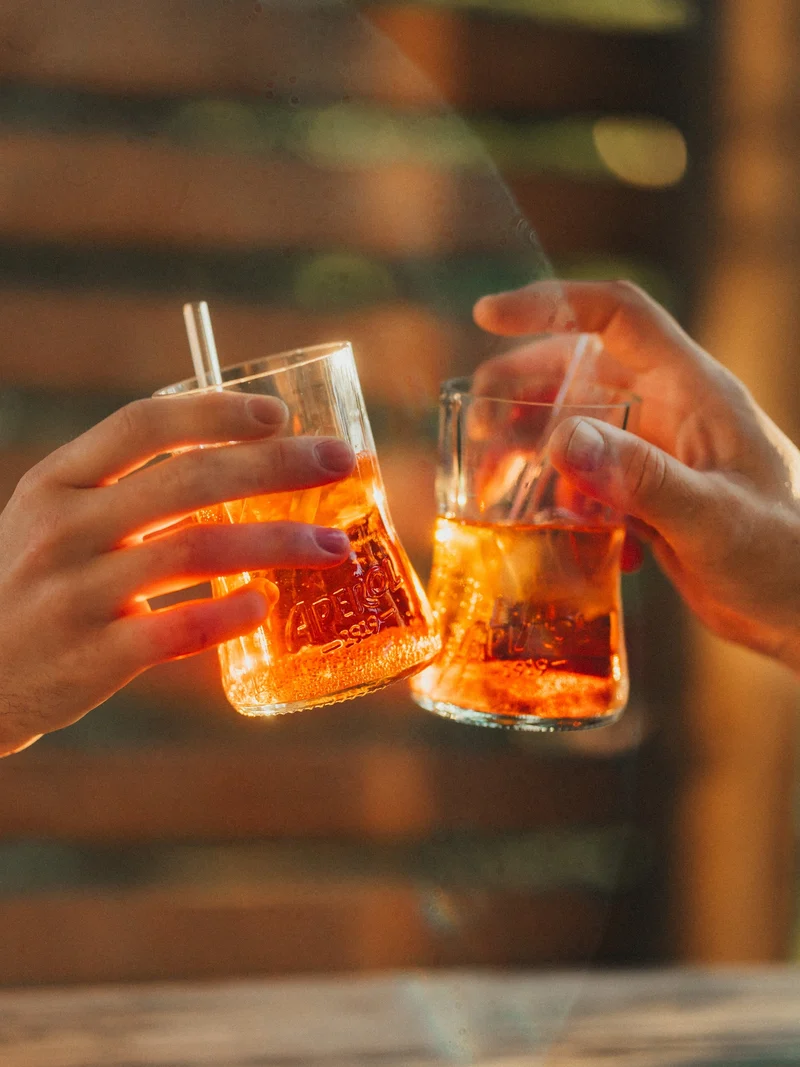 Glas 🧡 aus der alten 0,7l Aperol Flasche mit der APEROL Prägung - witzig & unique