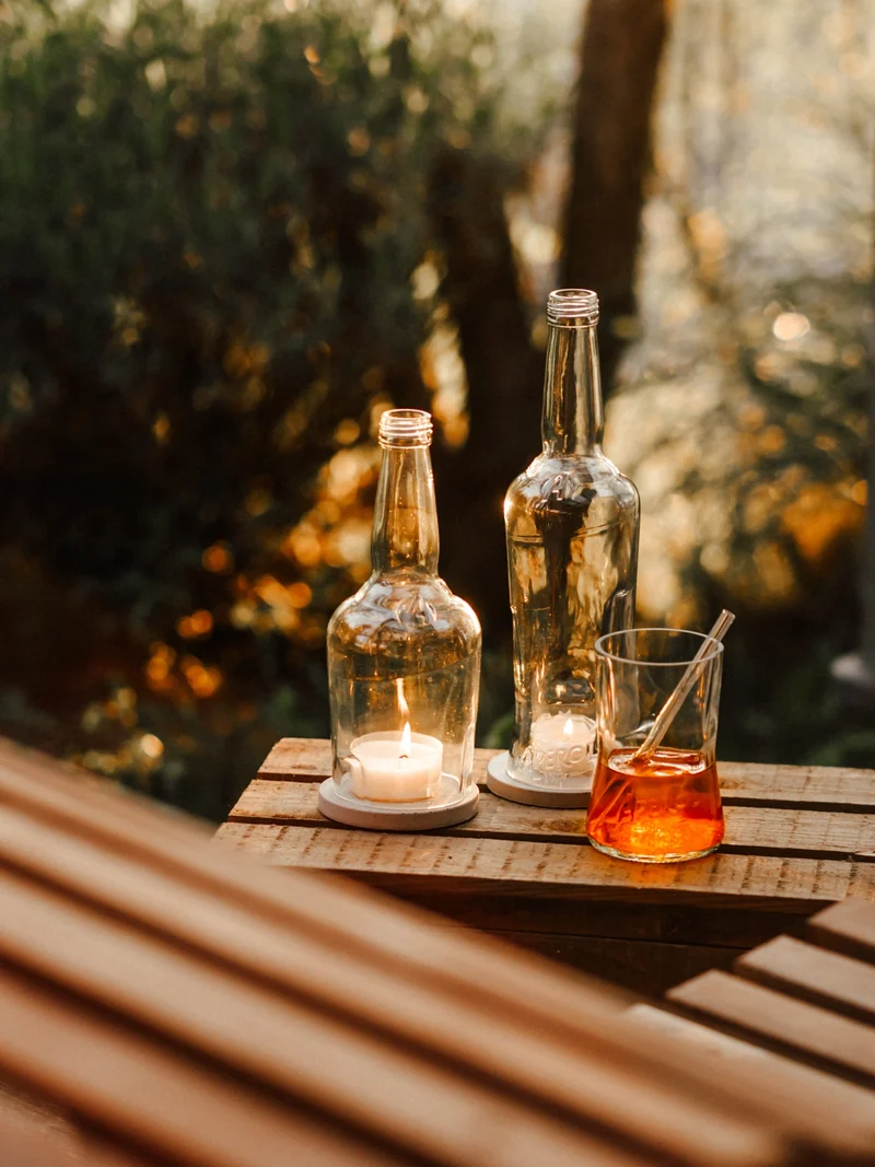 Glas 🧡 aus der alten 0,7l Aperol Flasche mit der APEROL Prägung - witzig & unique
