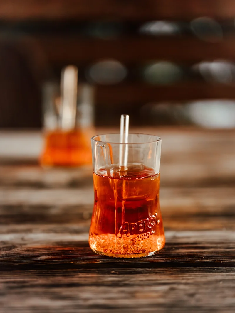 Glas 🧡 aus der alten 0,7l Aperol Flasche mit der APEROL Prägung - witzig & unique