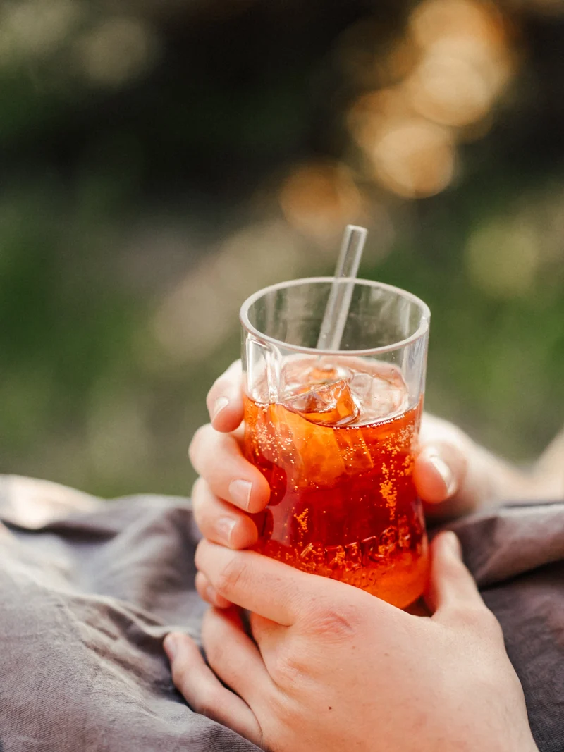 Glas 🧡 aus der alten 0,7l Aperol Flasche mit der APEROL Prägung - witzig & unique