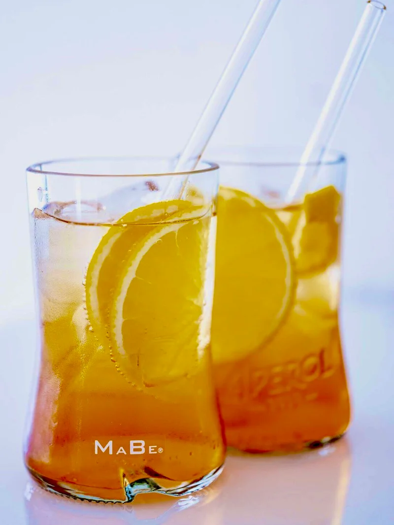 Glas 🧡 aus der alten 0,7l Aperol Flasche mit der APEROL Prägung - witzig & unique