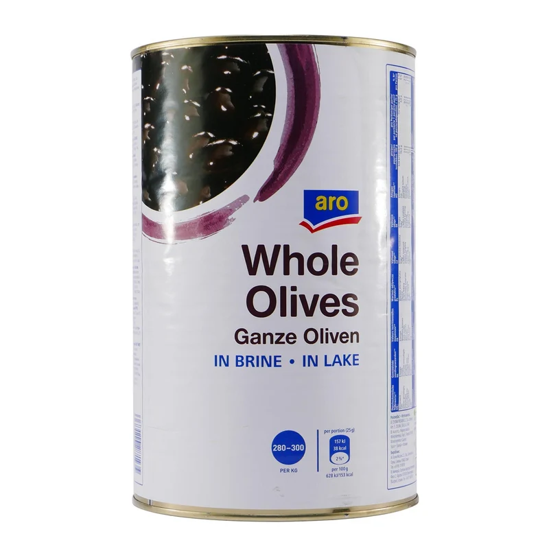 aro Whole Schwarze Oliven Ganz 4,0KG
