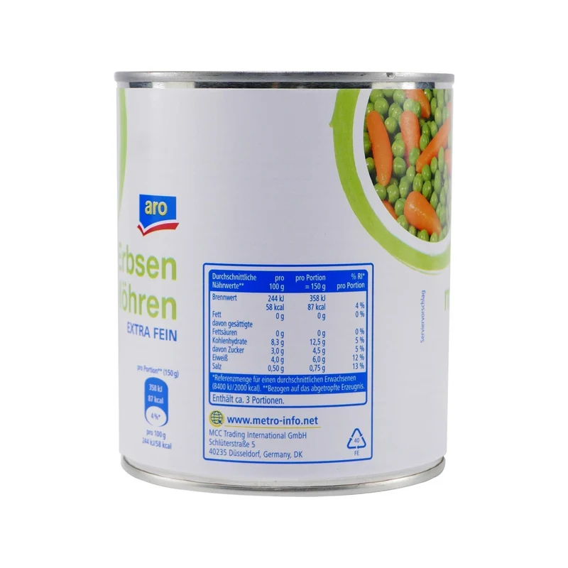 aro Erbsen mit Möhren -extra fein- (12 x 800g)