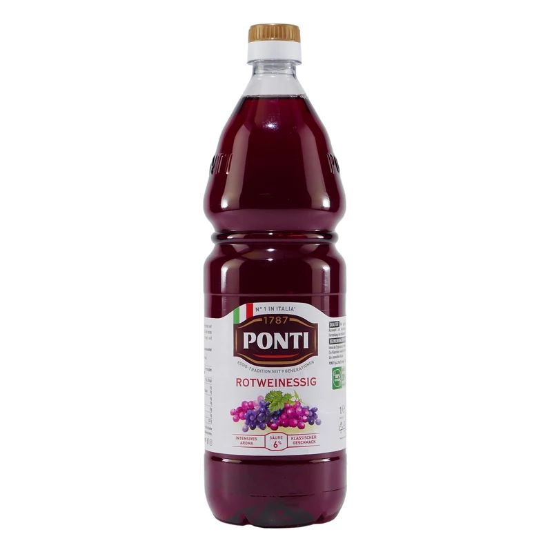 Ponti Rotwein-Essig 6% Säure (12 x 1,0L)