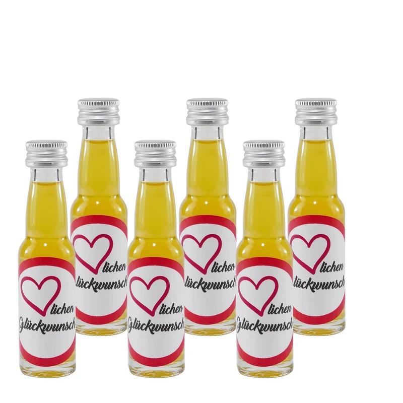 Spaßflasche Maracuja-Likör "Herzlichen Glückwunsch" (12 x 0,02L)