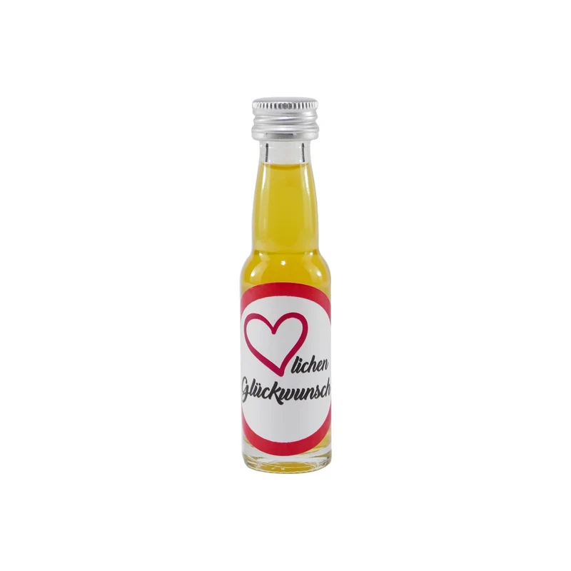 Spaßflasche Maracuja-Likör "Herzlichen Glückwunsch" (12 x 0,02L)