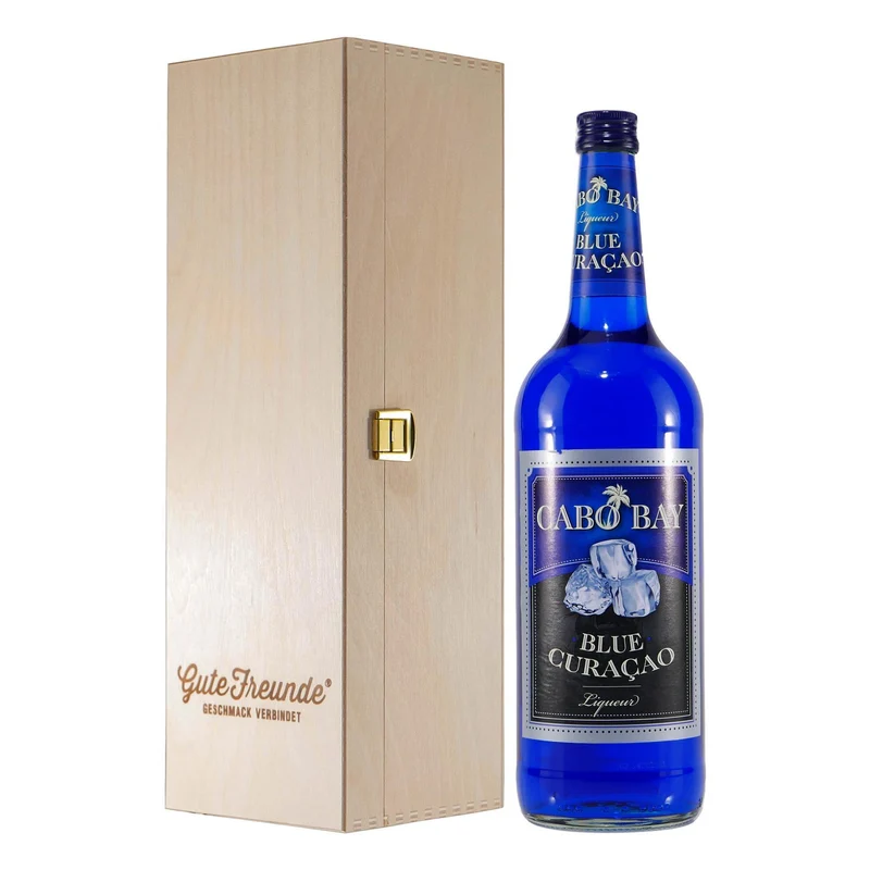 Cabo Bay Blue Curacao mit Geschenk-Holzkiste