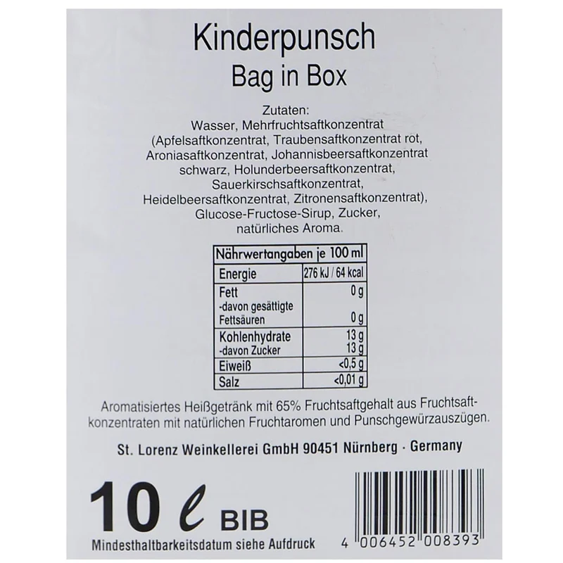 St. Lorenz Kinderpunsch 10L BIB
